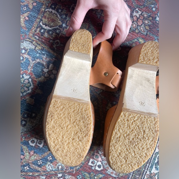 Bryr Emma Spanish Toe Mid heel size us 6 eu 36-Natural Leather - Picture 11 of 11